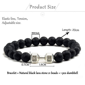 Lava Stone Dumbbell Bracelet