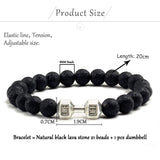 Lava Stone Dumbbell Bracelet