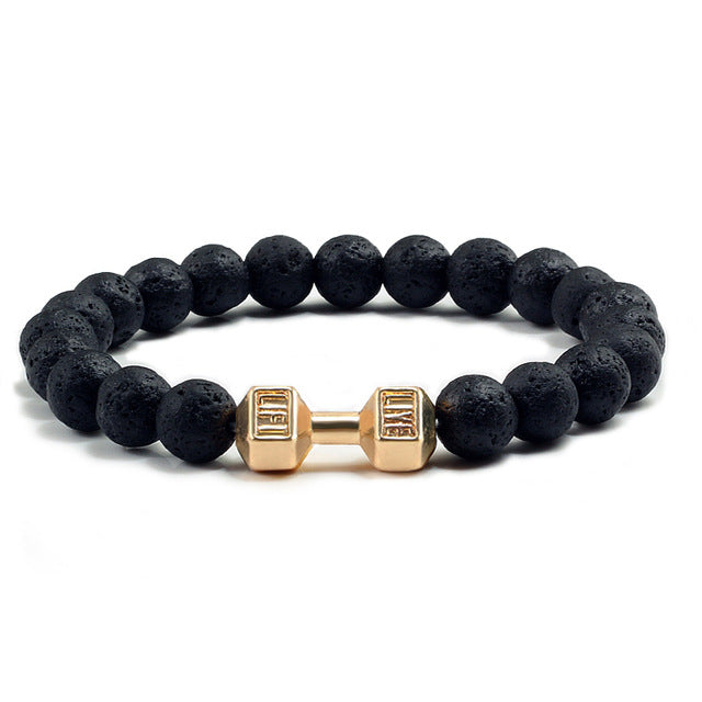 Lava Stone Dumbbell Bracelet