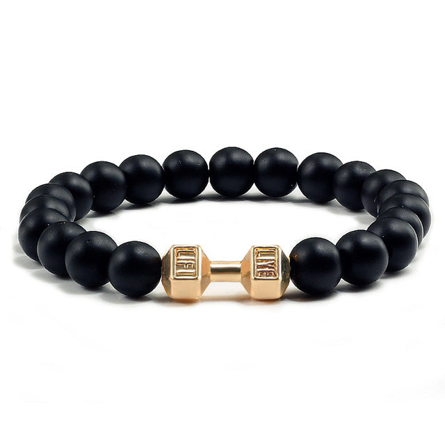 Lava Stone Dumbbell Bracelet