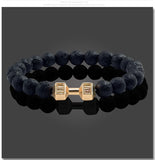 Lava Stone Dumbbell Bracelet