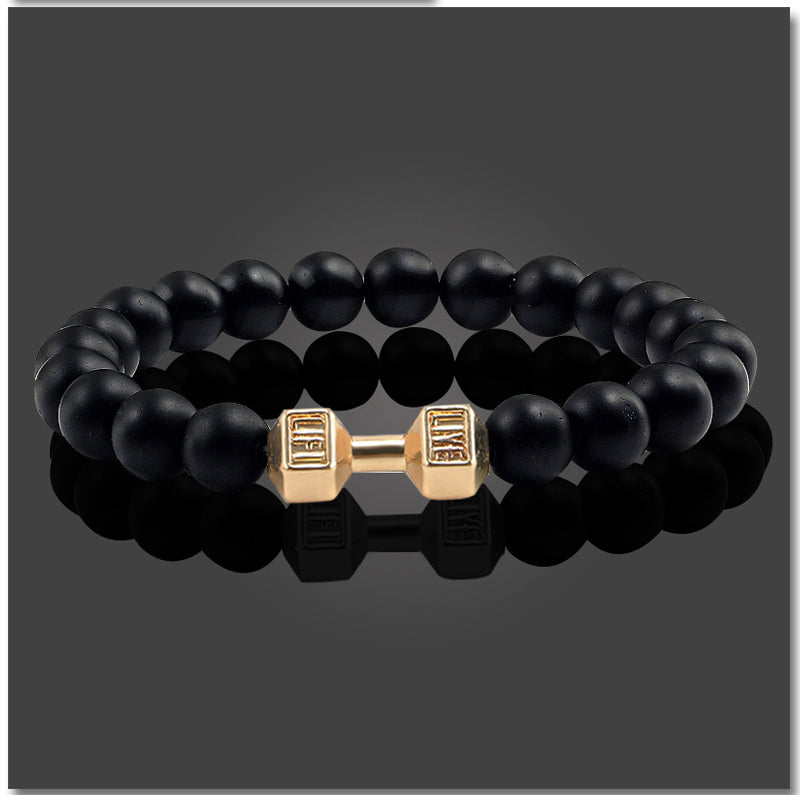 Lava Stone Dumbbell Bracelet