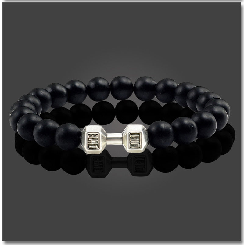 Lava Stone Dumbbell Bracelet